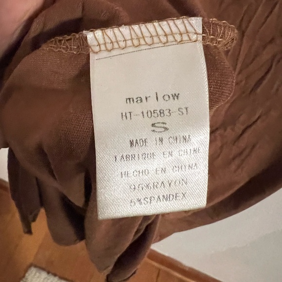 Marlow Brown Cap Sleeve Relaxed T-Shirt - Picture 4 of 4